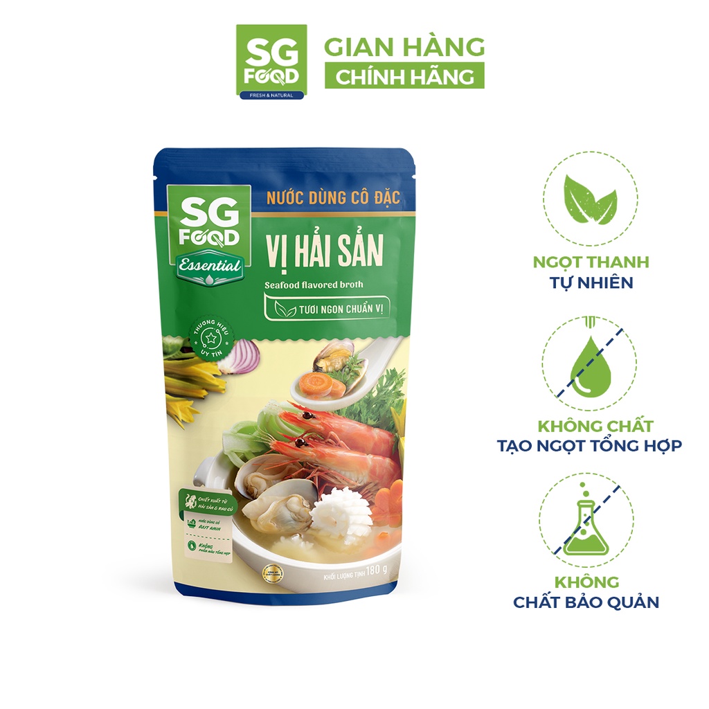 Nước dùng cô đặc vị hải sản SGFOOD 180gr nấu lẩu chế biến món ăn tươi ngon chuẩn vị