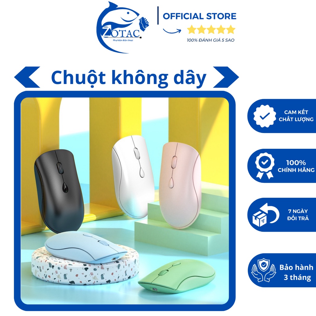 Chuột không dây Hàn Quốc click êm, không gây tiếng ồn