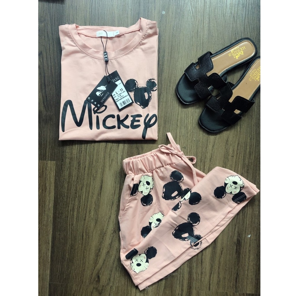 Sét áo cộc quần giả váy hình micky siêu cute | BigBuy360 - bigbuy360.vn