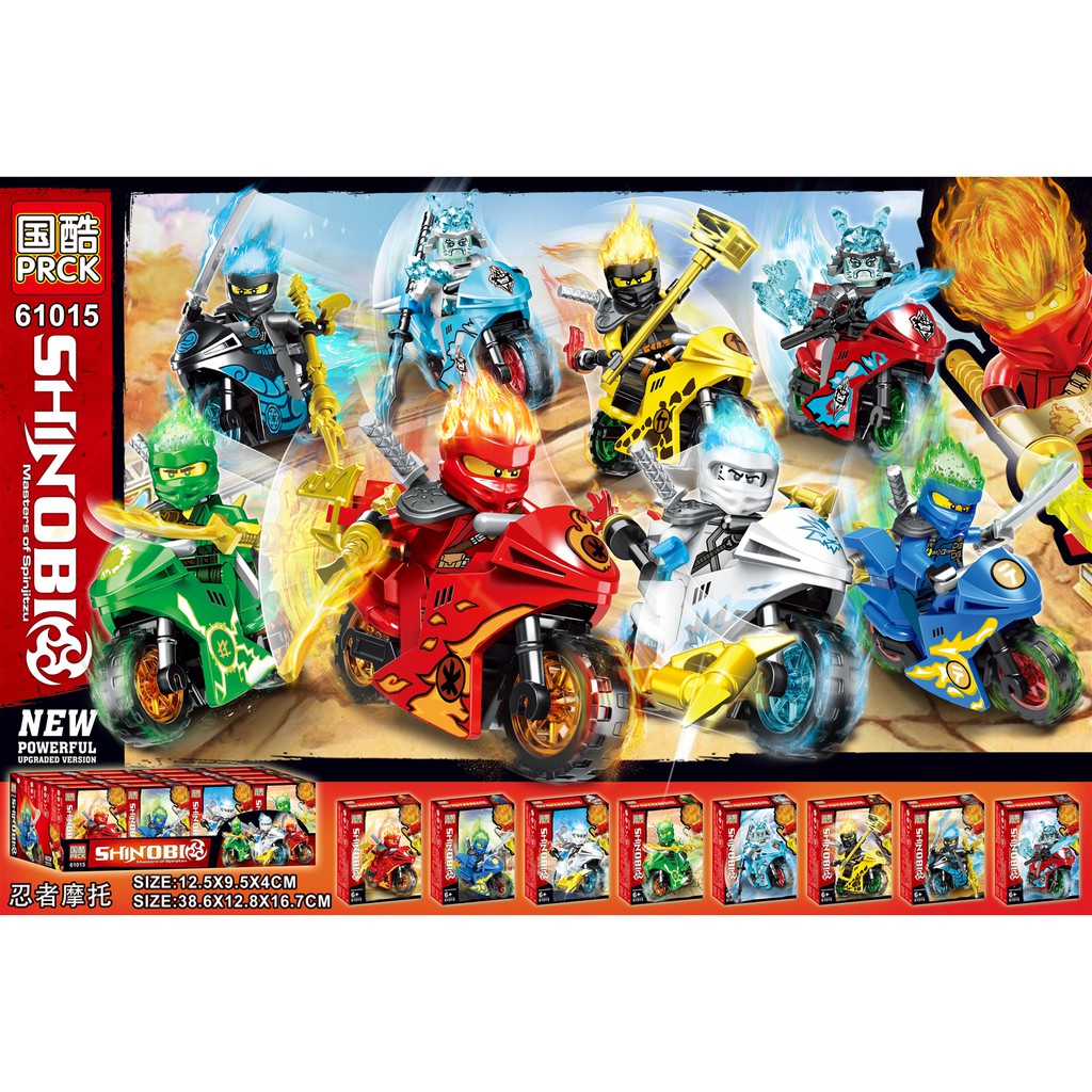 Đồ chơi lắp ráp PRCK 61015 Ninjago minifigures xếp hình Non lego season phần 11 Samurai Ninja xe trọn bộ 8 hộp như hình