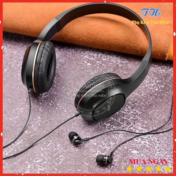 Tai Nghe Chụp Tai Có Dây Hoco Chính Hãng W24- Tặng kèm tai nghe nhét tai -  BH 12 tháng