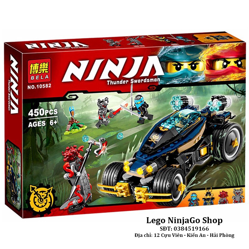 Bộ lắp ráp xếp hình NOT Lego Ninjago Movie 70625 Bela No.10582 453+ PCS: Siêu Xe Bọc Thép Samurai X