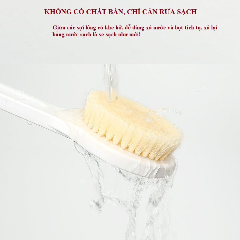 Cây bàn chải cọ lưng, bàn chải chà lưng Muji nhật lông bàn chải mềm mịn BHTT55
