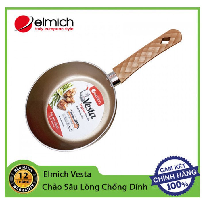 Chảo ELMICH đáy từ VESTA EL 3775 20CM, EL 3776 24cm,EL 3777 26CM,EL 3778 28CM