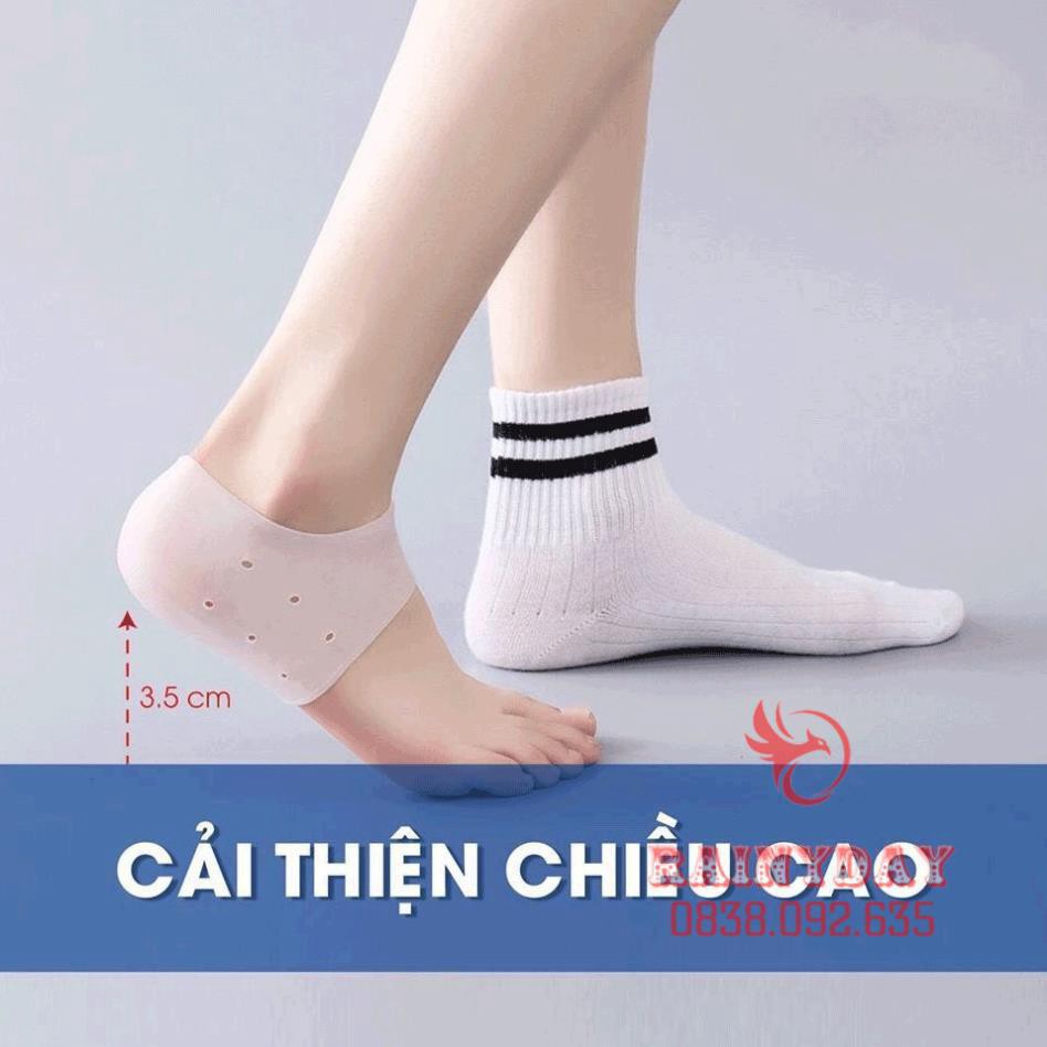 [Chính hãng] Set 2 Miếng tất vớ độn lót giày tăng chiều cao silicon cho nam nữ 3.5 cm êm chân chống trượt