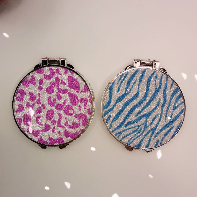 Gương trang điểm mini bỏ túi hình tròn hai mặt có thể gập lại được tiện dụng