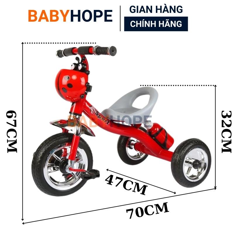 Xe đạp trẻ em, Xe ba bánh cho bé khung thép có bình nước con bọ,chuông dành bé từ 2 3 4 5 tuổi