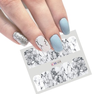 Set 12 Miếng Dán Trang Trí Móng Toàn Diện Họa Tiết Cẩm Thạch Nhiều Màu Sắc