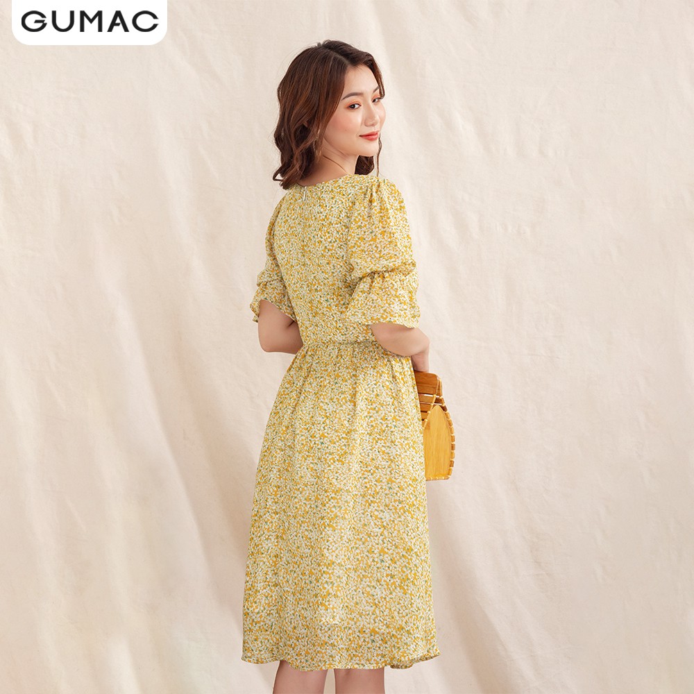 Đầm hoa eo nhún GUMAC DA1029 | BigBuy360 - bigbuy360.vn