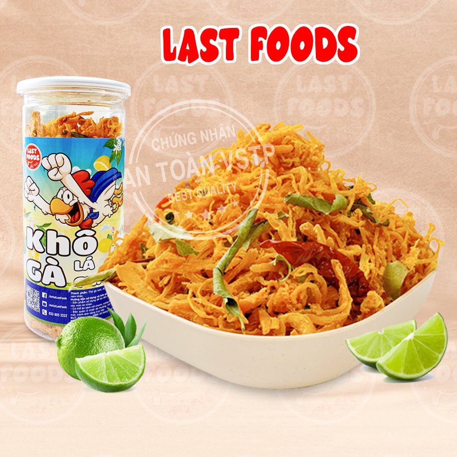 Khô gà lá chanh 300gr thơm ngon cay vừa , đồ ăn vặt LASTFOODS Hà Nội với đặc sản 3 miền vừa ngon còn rẻ