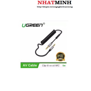 Dây âm thanh 3.5mm dạng lò xo có mic dài 1m ugreen av129 20704