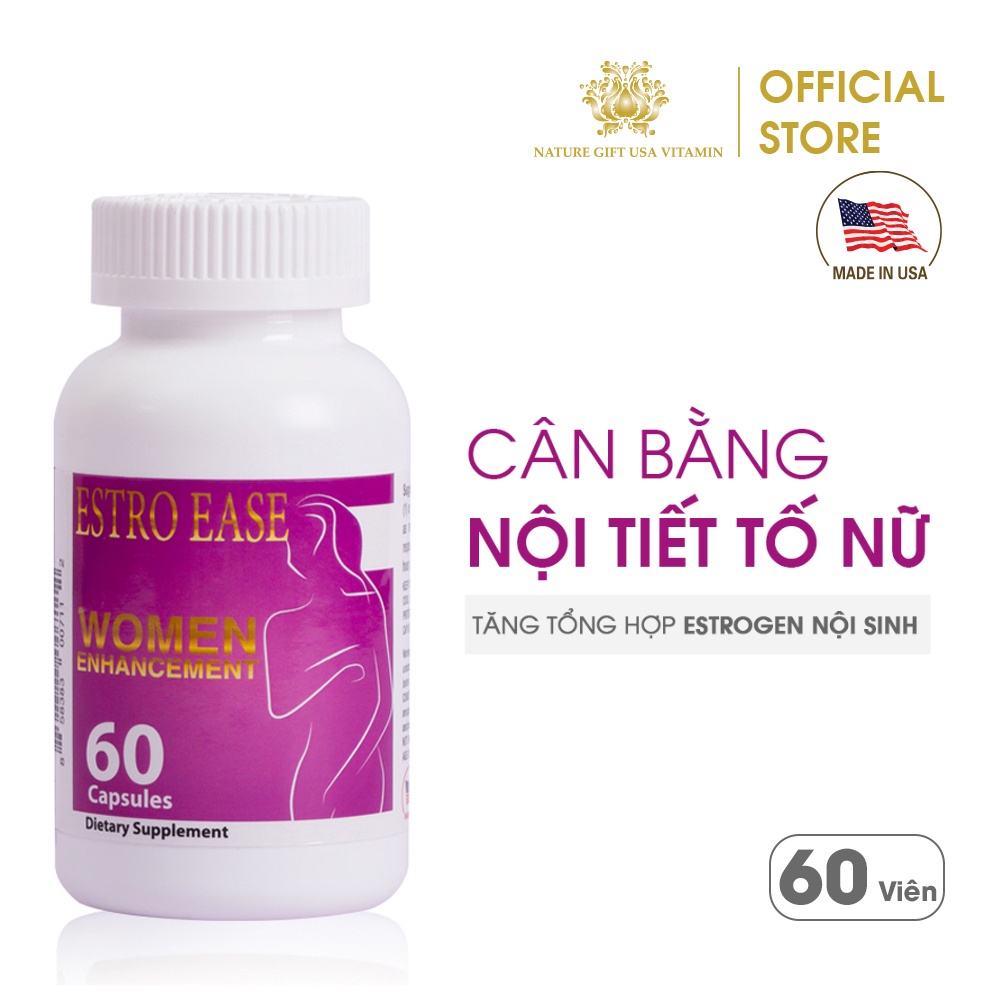 Viên uống Estro Ease Nature Gift giúp cân bằng nội tiết tố và sinh lí nữ an toàn nhập khẩu 100% từ Mỹ