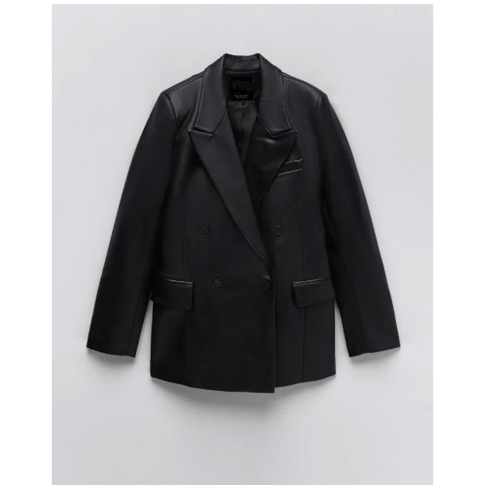 ÁO KHOÁC BLAZER DA ZARA XUẤT DƯ TUỒN MAY CHIẾT EO MÀU ĐEN - 4432/736