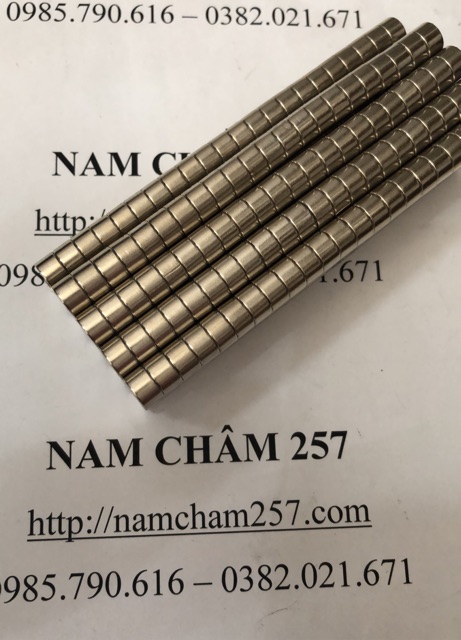 10 viên Nam châm viên trắng mỏng 8x5 mm- loại nam châm đất hiếm lực hút mạnh