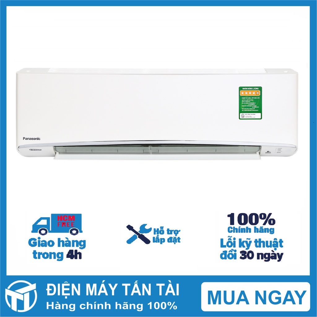 Máy lạnh Panasonic Inverter 1.5 HP CU/CS-XU12UKH-8 - Phát ion lọc không khí, Làm lạnh nhanh, GIAO HÀNG MIỄN PHÍ HCM