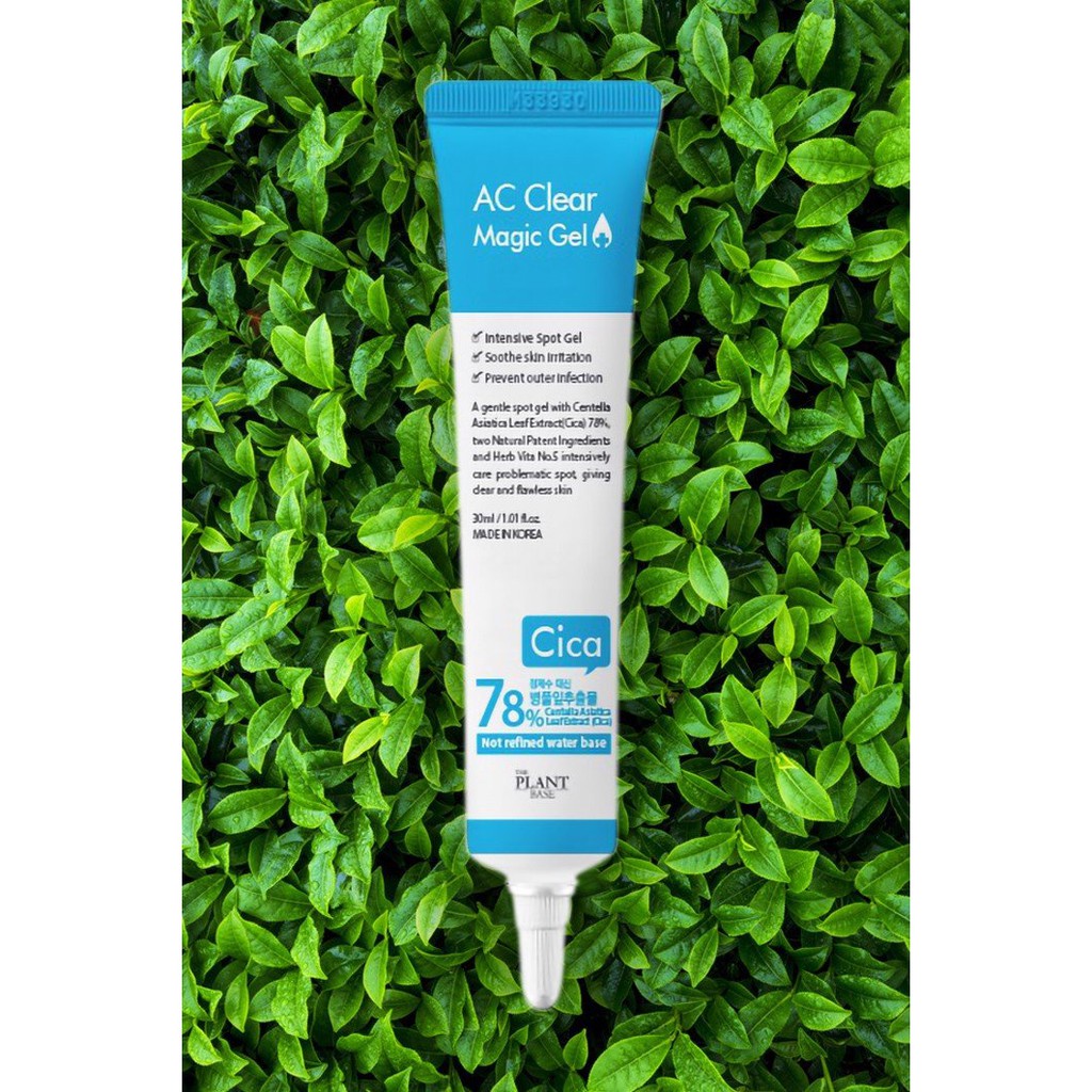 Gel Giảm Mụn The Plant Base AC Clear Magic Chiết Xuất Từ Rau Má Dành Cho Da Dầu Và Da Mụn 30ml