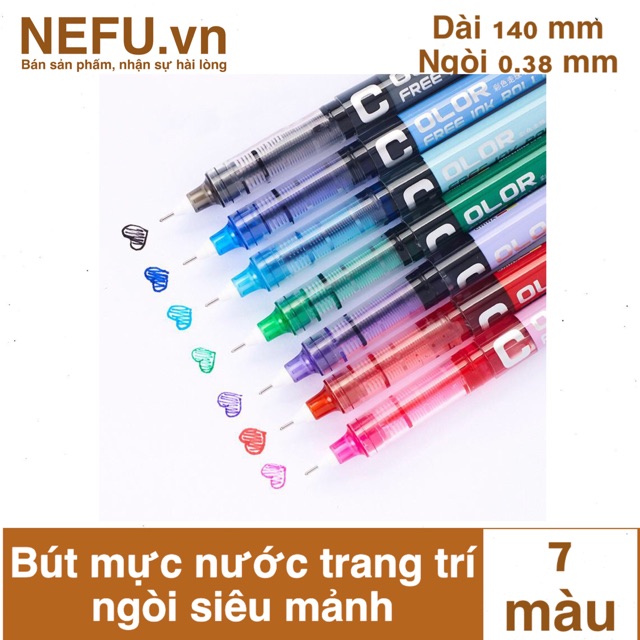 [NEFU] Combo 3 bút gel 7 màu nước trang trí tô vẽ highlight học từ vựng ngoại ngữ tiếng anh hàn nhật trung pháp