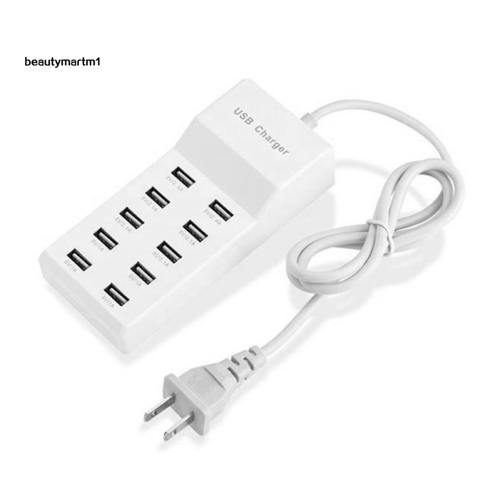 (Shop Amart) Củ Sạc Nhanh 10 Cổng USB Cho Điện Thoại/Máy Tính Bảng
