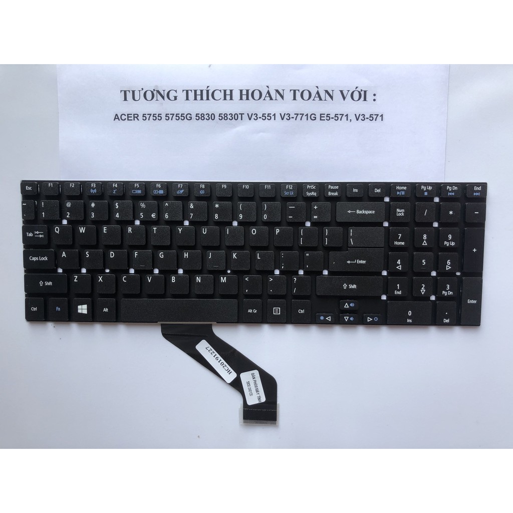 Bàn phím cho Acer Aspire 5830 5830G 5830T 5755 5755G V3-551 v3-771G Hàng Mới 100% Bảo Hành Toàn Quốc