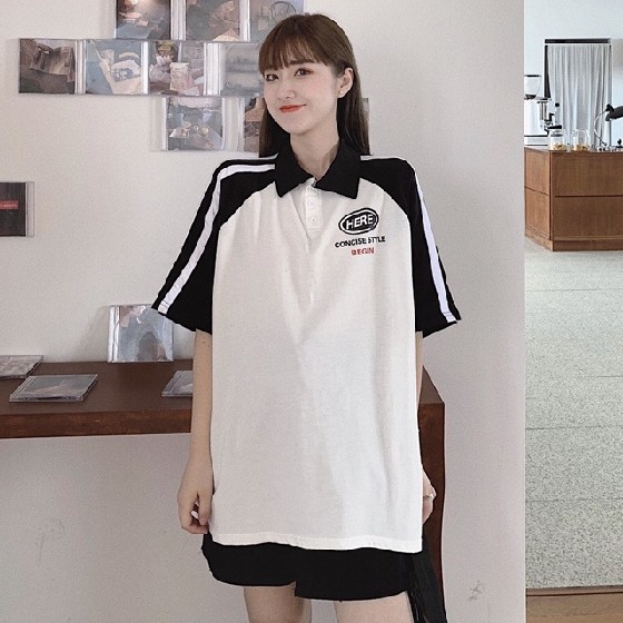 Áo Thun Polo Tay Ngắn Chất Liệu Cotton Màu Sắc Phong Cách Hàn Quốc Cho Nữ | BigBuy360 - bigbuy360.vn