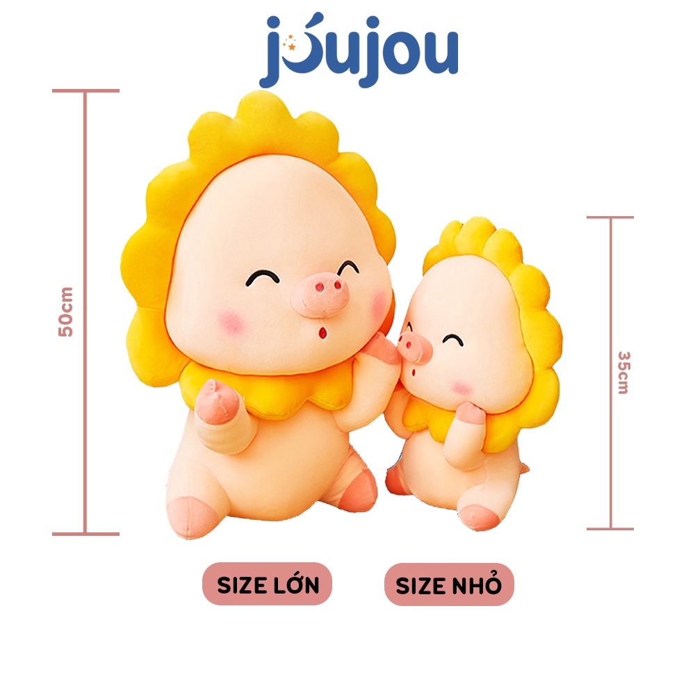 Gấu bông heo bông hồng mặt trời cute size 3550cm cao cấp JouJou mềm mịn dễ thương