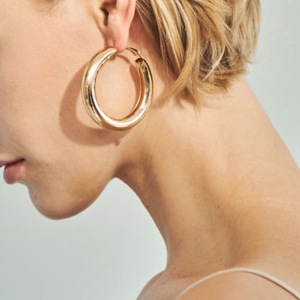 SOMEDAYZL Women Hoop Earrings Rock Jewelry Big Circle 50mm Punk|Color Minimalist Metal Simple Fashion/Multicolor