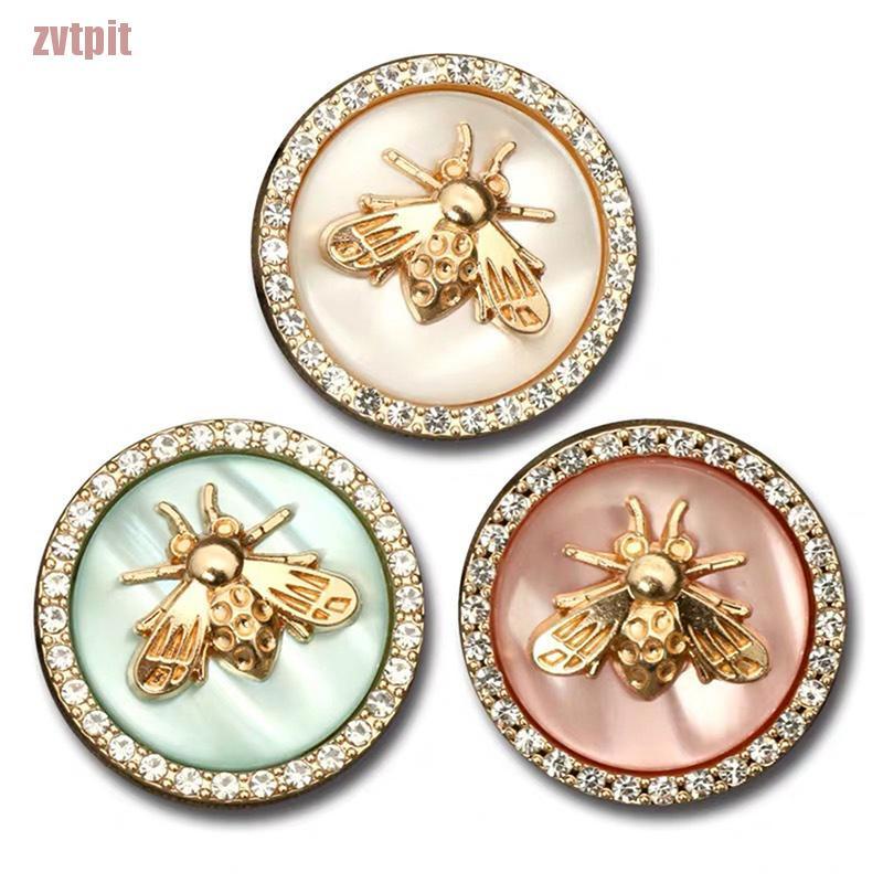 Set 6 nút áo khoác bằng kim loại hình hoa và ong cho nữ
