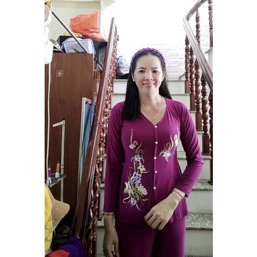 bộ BABA MÀU may sẵn thêu hoa (40-77kg)mặc vừa