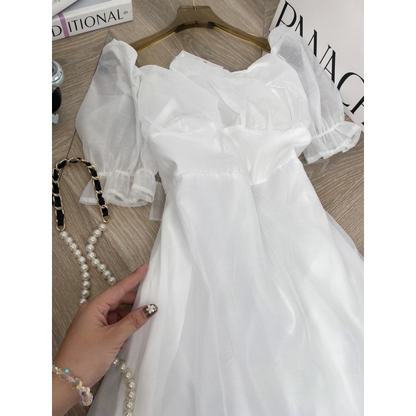 [ 𝐅𝐑𝐄𝐄 𝐒𝐇𝐈𝐏 ] VÁY TƠ BỒNG XÒE 2 LỚP DẦY DẶN 1 MÀU TRẮNG HÀNG L1CHẤT TƠ ĐẸP LẮM Ạ