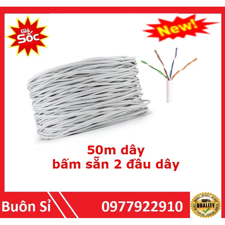 50m dây mạng LAN, miễn phí bấm 2 đầu
