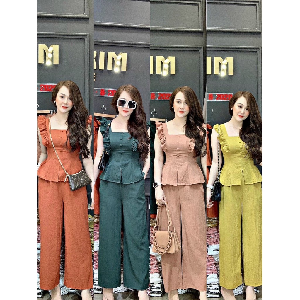 Set đũi lụa bèo tay cánh tiên quần ống suông đẹp xuất sắc nha cả nhà ơi NAM