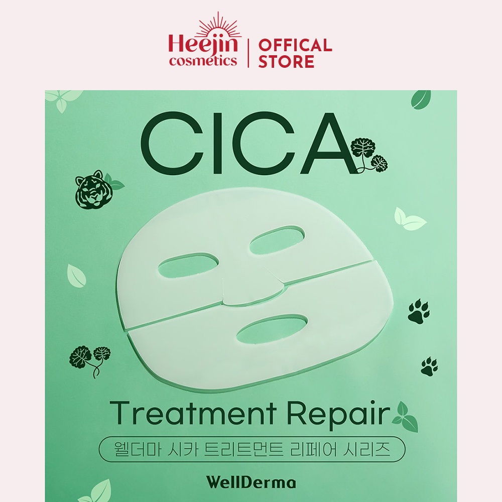 Mặt Nạ Thạch Rau Má Cho Da Mụn WellDerma Premium Cica Treatment Repair Fitting 25g