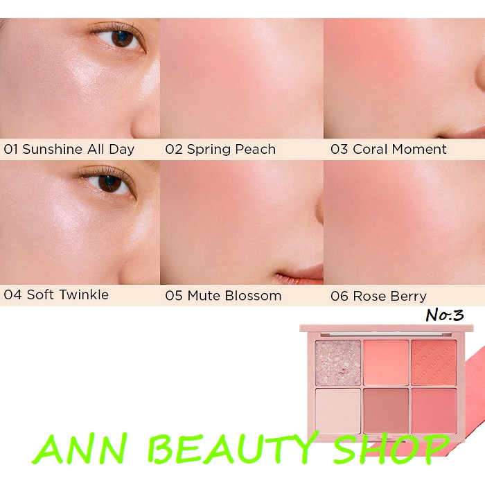Bảng phấn má hồng, tạo khối 6 màu của Clio Pro Palette Mute | BigBuy360 - bigbuy360.vn