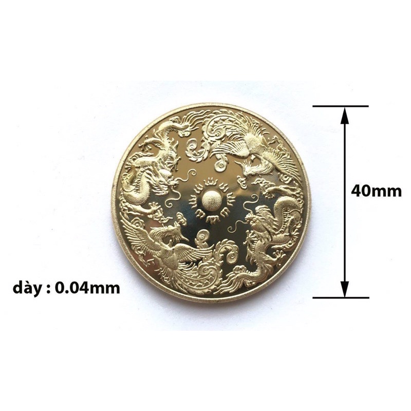 Đồng xu long phụng sum vầy quà tặng lễ tết