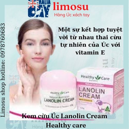 KEM nhau thai cừu Healthy Care Lanolin Cream with Sheep Placenta, 100g