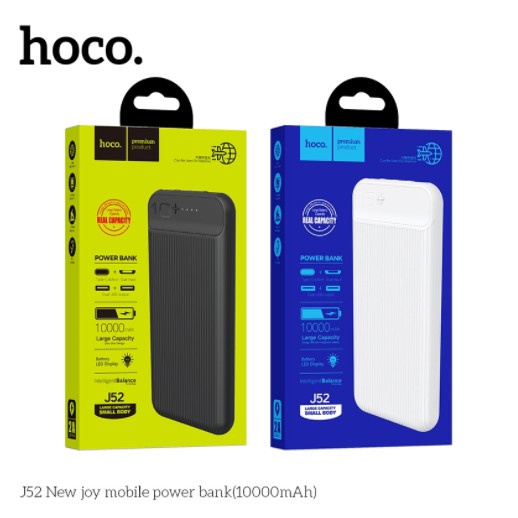 CHÍNH HÃNG sạc Dự Phòng Hoco J52 Bản Nâng Cấp 10000mAh - 20000mAh Siêu Mỏng Sạc 2 Thiết Bị Cùng Lúc hiện đại