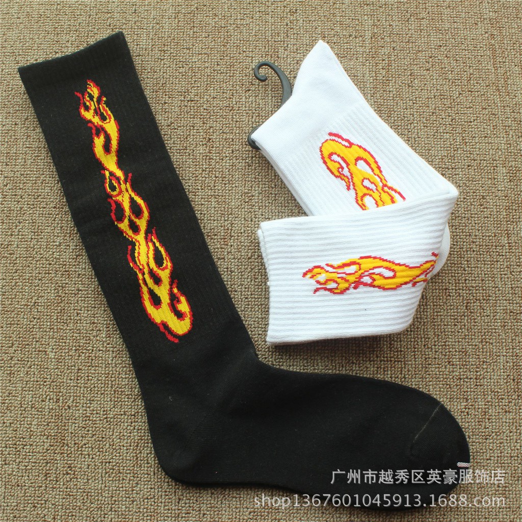 [FREESHIP EXTRA] Tất thể thao thời trang cao cổ Off-White lửa blade flame fire flare up socks unisex Streetwear