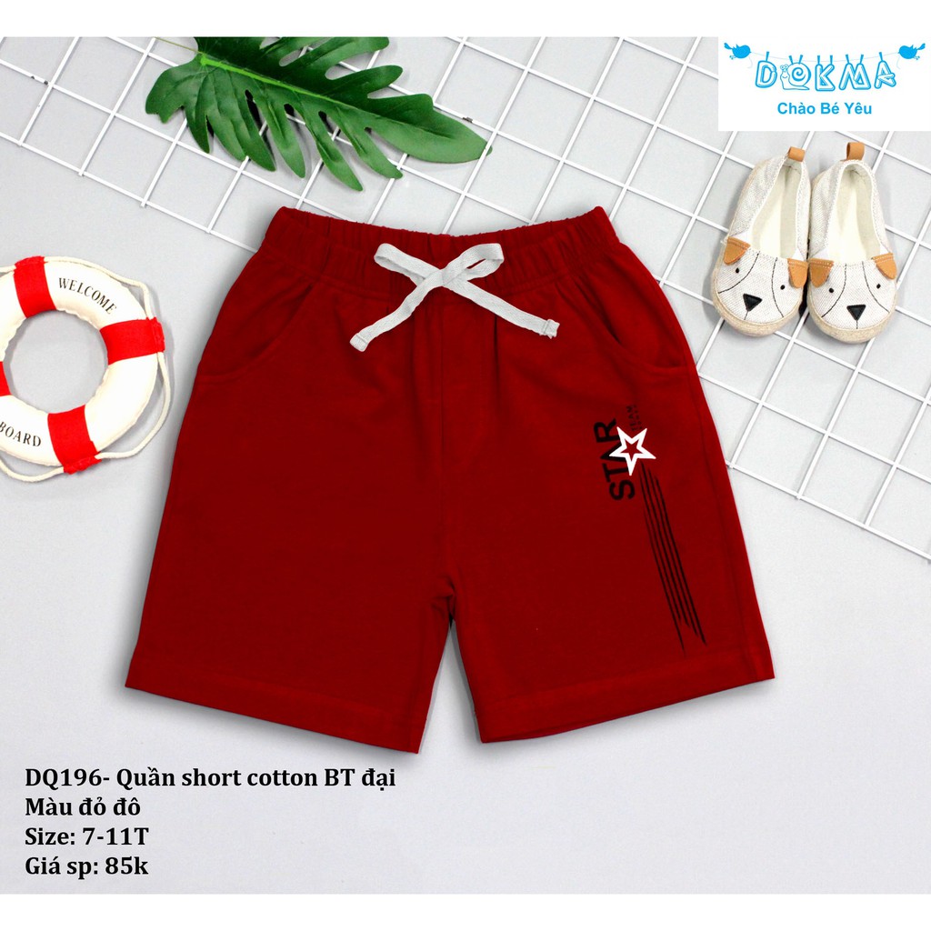 Dokma - Quần short cotton bé trai sz đại (7-11T)