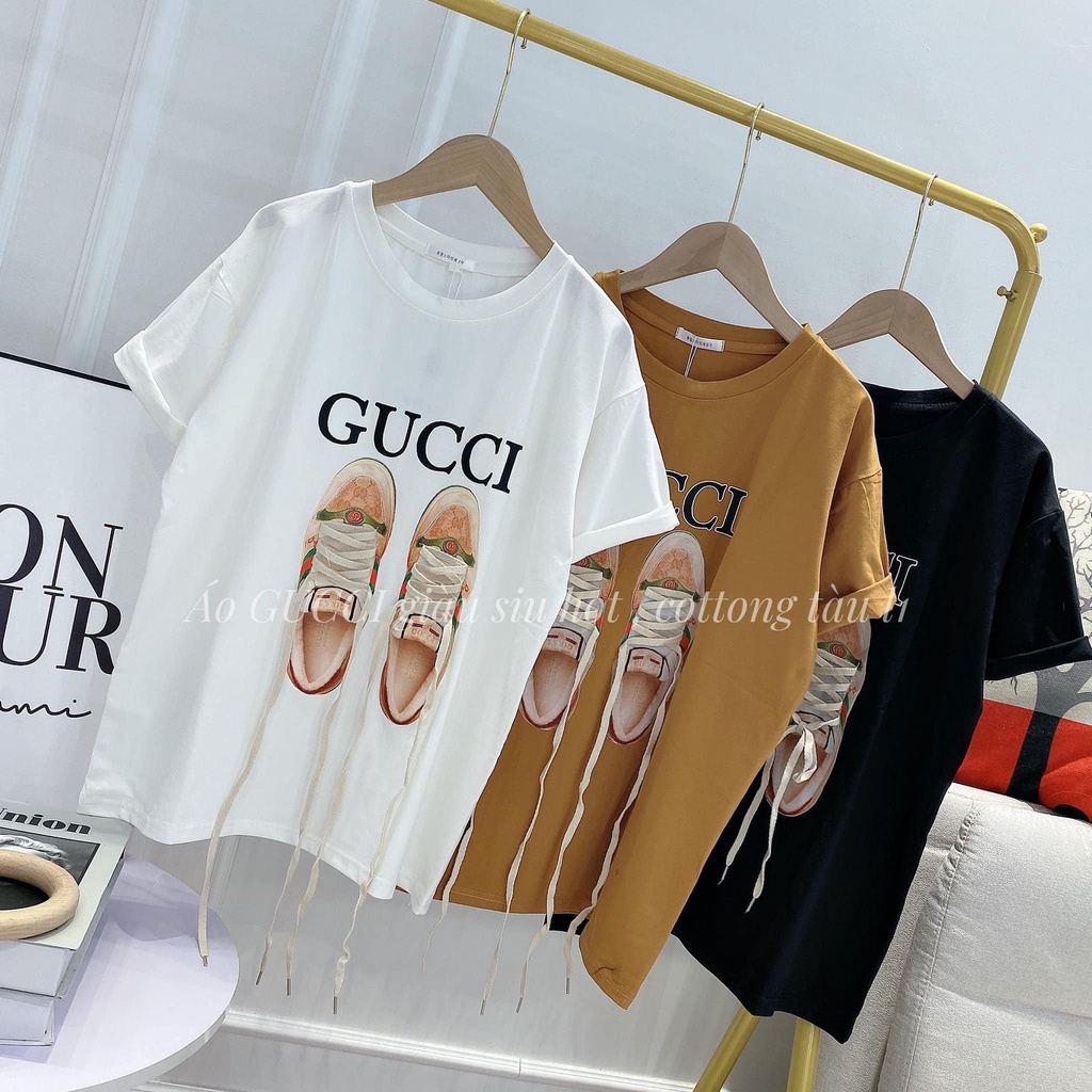 Áo thun nữ tay lỡ hình giày form rộng phông unisex tay ngắn
