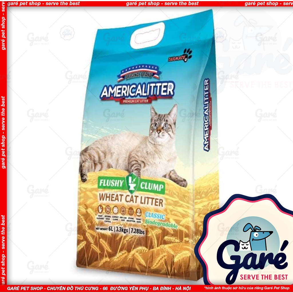 10L Cát vệ sinh America Litter cho mèo - cát đất sét siêu vón siêu khử mùi chống bụi American Garé Pet Shop