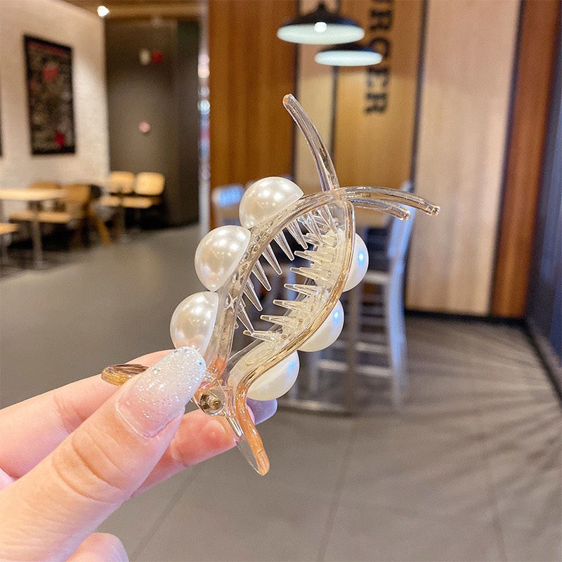 Kẹp Tóc Càng Cua Đính Hạt Ngọc Trai Nhân Tạo 380 Kẹp Tóc Hàn Quốc Hot Trend Nhiều Màu Cực Xinh - Hazo