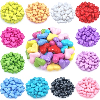 Hạt Nhựa Acrylic Hình Trái Tim Làm Trang Sức Thủ Công Nhiều Màu Sắc 17mm*22mm