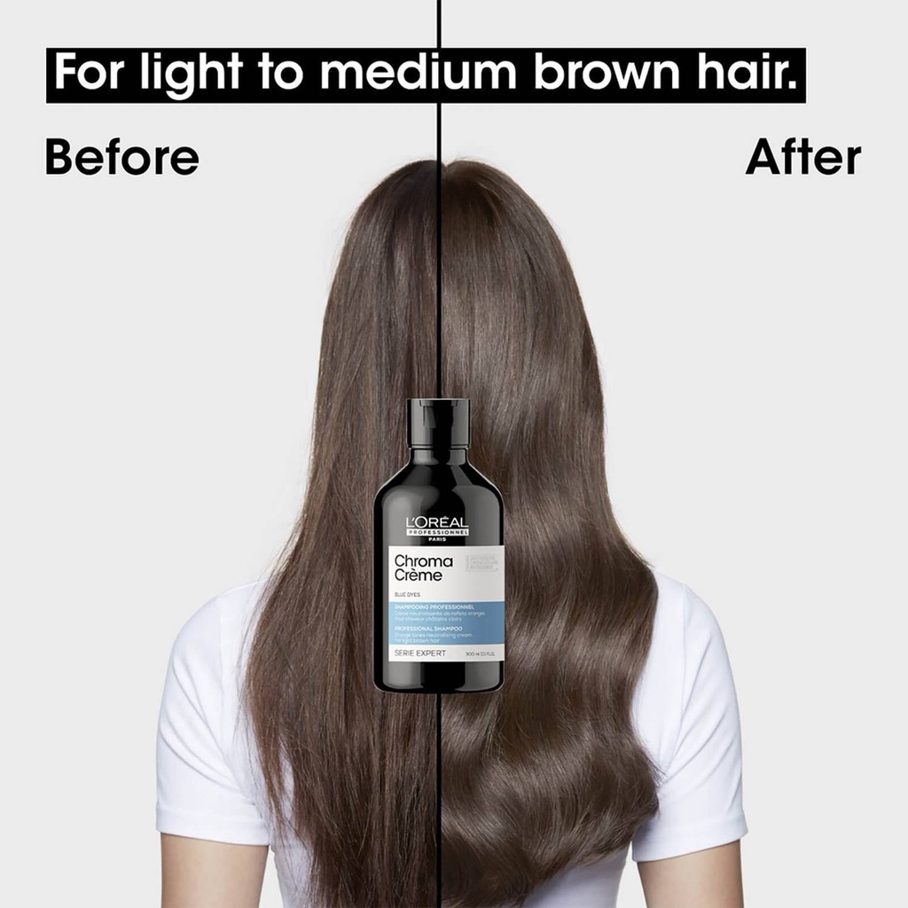 Dầu gội tím khử vàng, xanh dương khử cam, xanh lá khử đỏ Loreal Professionnel Chroma Creme 300/500ml