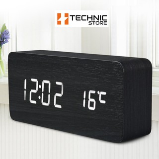 Đồng hồ gỗ LED để bàn