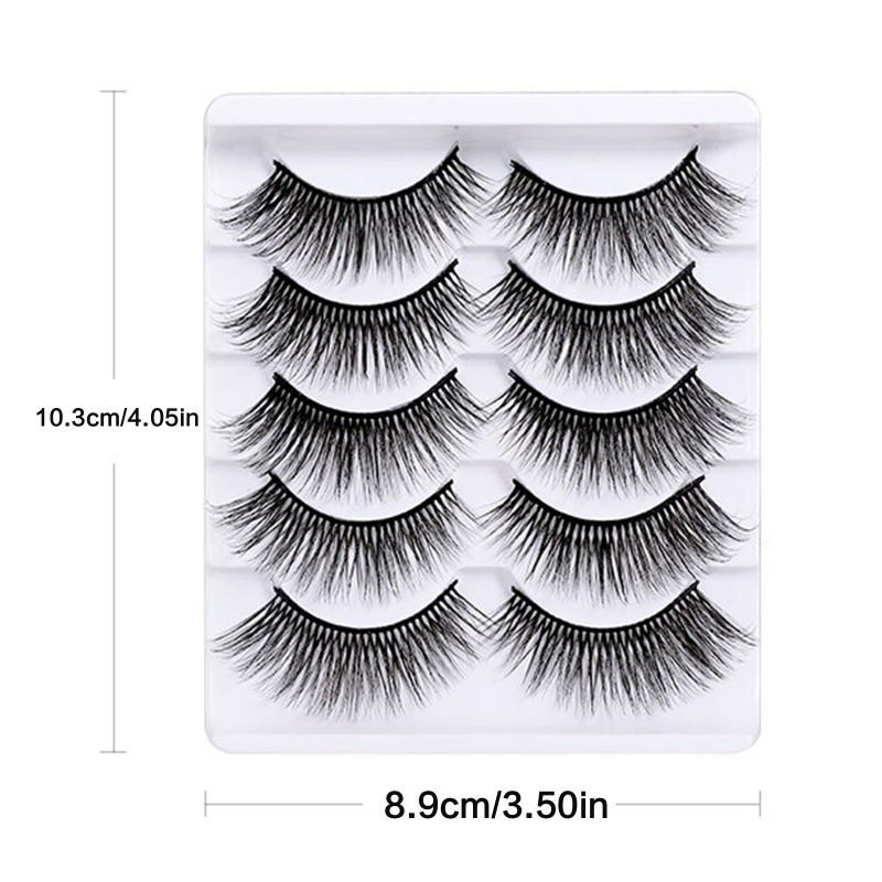 Set 5 Cặp Lông Mi Giả Đa Năng Trang Điểm Mắt Mèo Thân Thiện Với Môi Trường