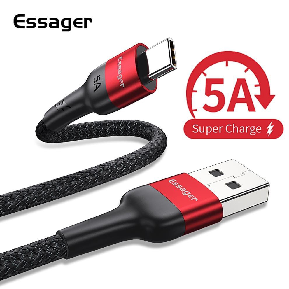 Dây cáp sạc nhanh Essager 5A USB Type C cho điện thoại Huawei Mate 20 p30 P20 Pro Lite Xiaomi Redmi Note 7