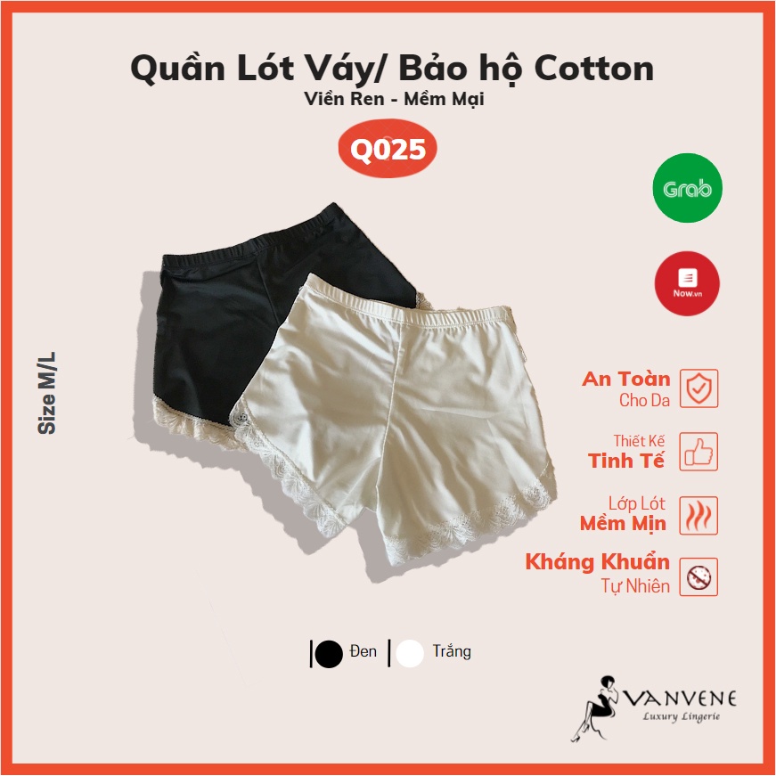 Quần Lót Váy Quần Ngủ Thun Mềm Vanvene Viền Ren Lưng Cao Gợi Cảm Co Giãn 4 Chiều Cao Cấp Q025