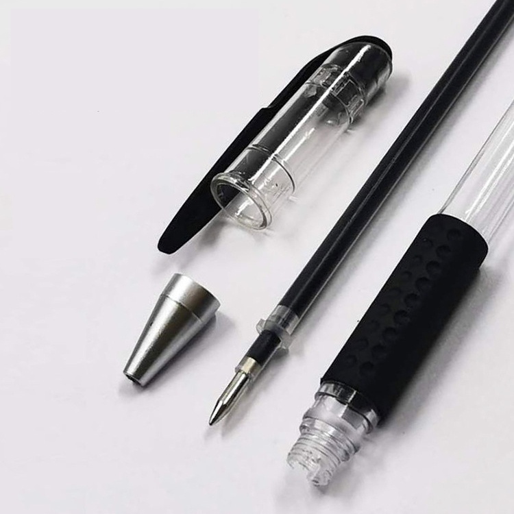 Combo 10 chiếc bút bi nước thân trơn bút mực gel ngòi 0,5mm mực màu xanh, đỏ, đen