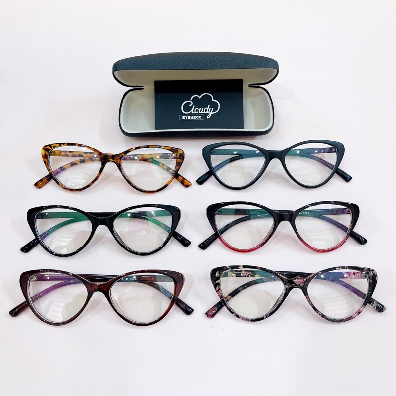 Gọng kính mắt mèo thời trang sang chảnh nhựa dẻo siêu bền nhận lắp cận Cloudy Eyewear 2383