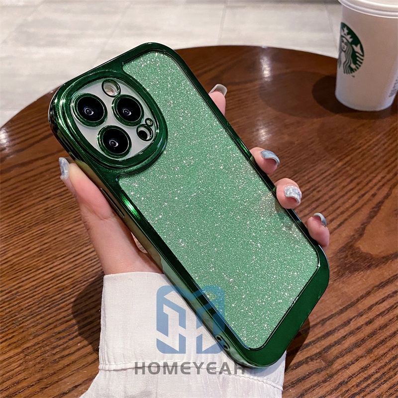 Ốp Điện Thoại Mềm Trong Suốt Lấp Lánh Mạ Điện Dành Cho iPhone 11 12 13 Pro Max ip11